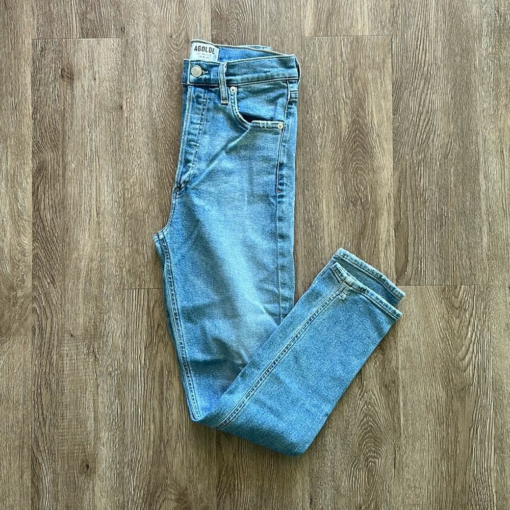 AGOLDE Nico High Rise Slim Fit Jeans Embark Distressed Size 25